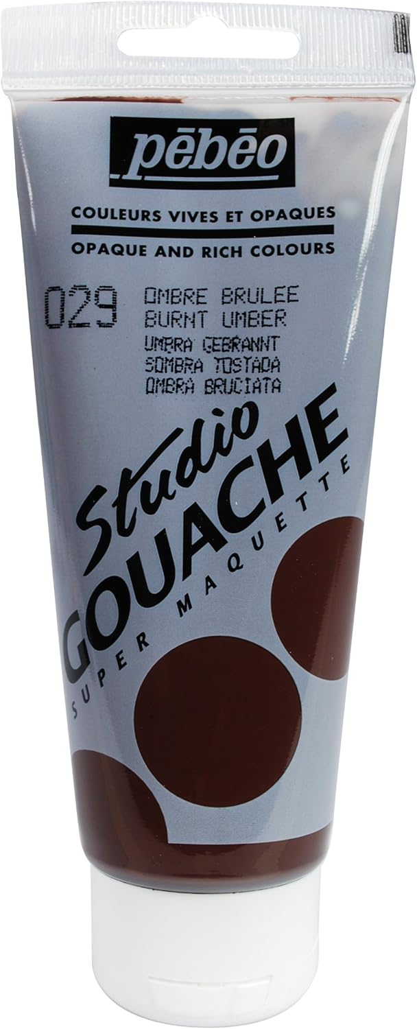 PEBEO 290029 100 ml Studio Gouache, Burnt Umber, 100 ml (Pack of 1)