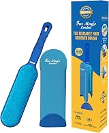 Fur Magic Pet Hair Remover Brush with Easy Open Self-Cleaning Base Blue