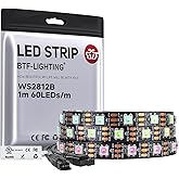 BTF-LIGHTING UL Listed WS2812B IC RGB LED Strip with Individual Addressable 5050 SMD Pure Gold Chip,1M 60LED/m 60 Pixel IP30