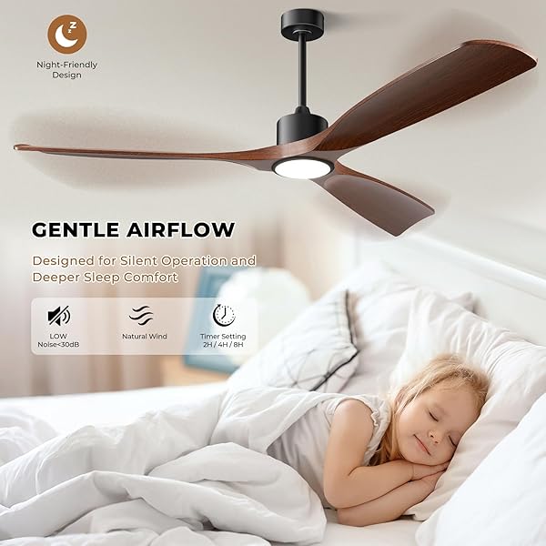 BOOSANT CEILING FANS WITH LIGHTS, CEILING FANS WITH LIGHTS AND REMOTE, 60 INCH MODERN SMART CEILING FAN WITH LIGHT, OUTDOOR CEILING FANS FOR PATIOS 3 BLADE BEDROOM LIVING ROOM PORCH(DARK WALNUT)