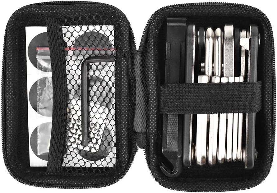 WOTOW Bike Repair Set Bag Bicycle Multi Function 16 in 1 Tool Kit Hex Key Wrench Tire Patch Lever Portable Handy Multi Tool Maintenance Fix Mini Set for Road Mountain Bikes (16 in 1) : Sports & Outdoors