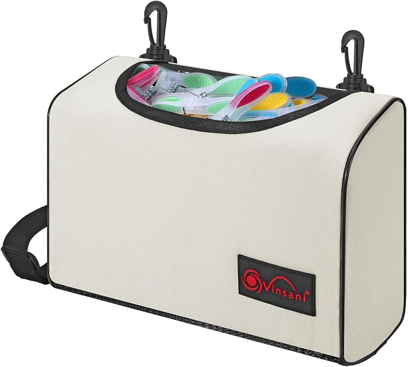 Vinsani Clothes Peg Bag Premium Waterproof Wearable Storage 300 Pegs Cream