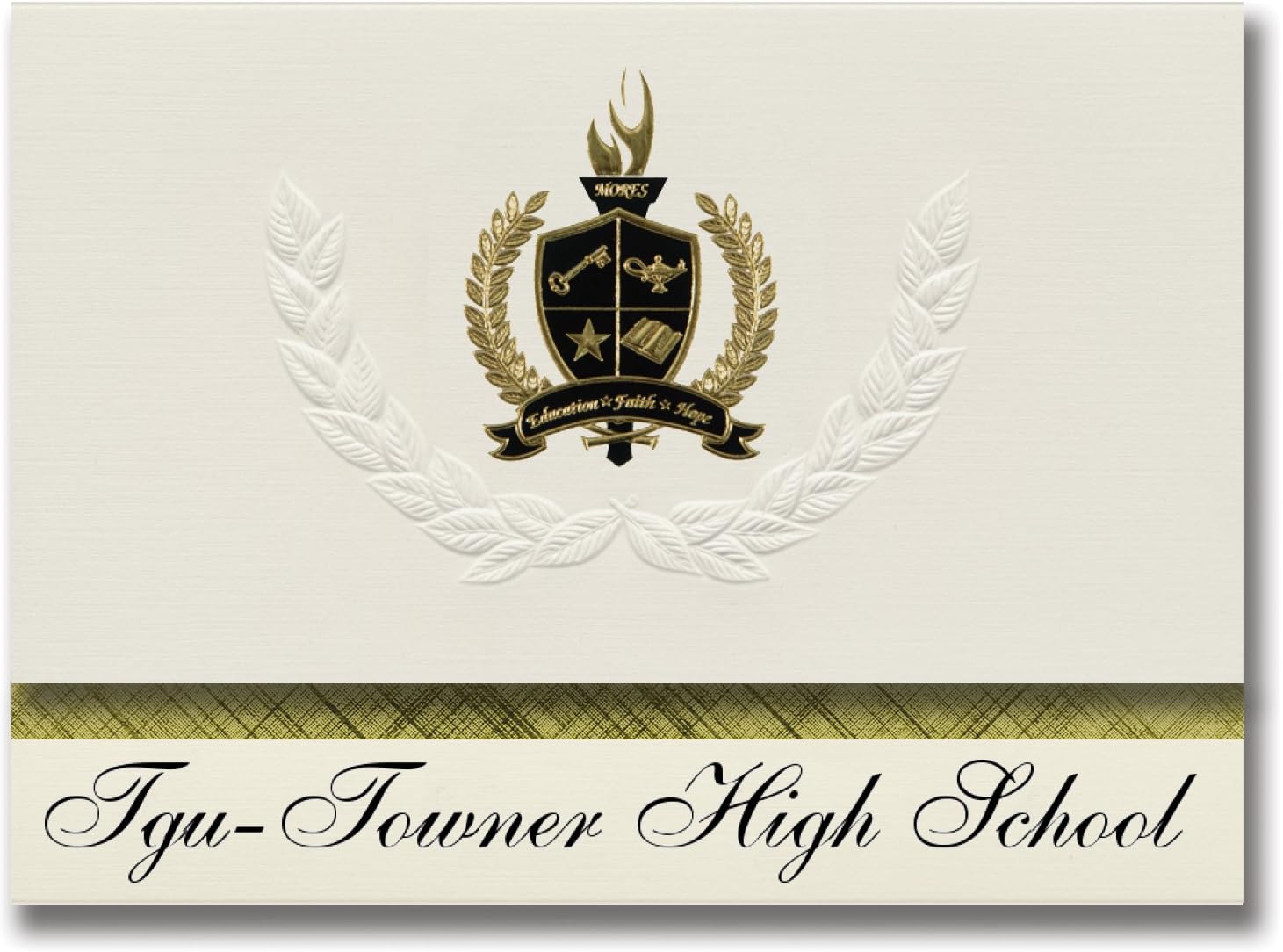 Amazon Com Signature Announcements Tgu Towner High School Towner Nd Graduation Announcements Presidential Style Basic Package Of 25 With Gold Black Metallic Foil Seal Office Products