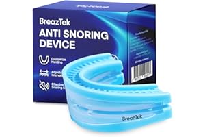 BreazTek Anti Snoring Devices Mouth Guard: Adjustable Anti-Snoring Mouthpiece - Snoring Solution for Men Women Travel & Home 