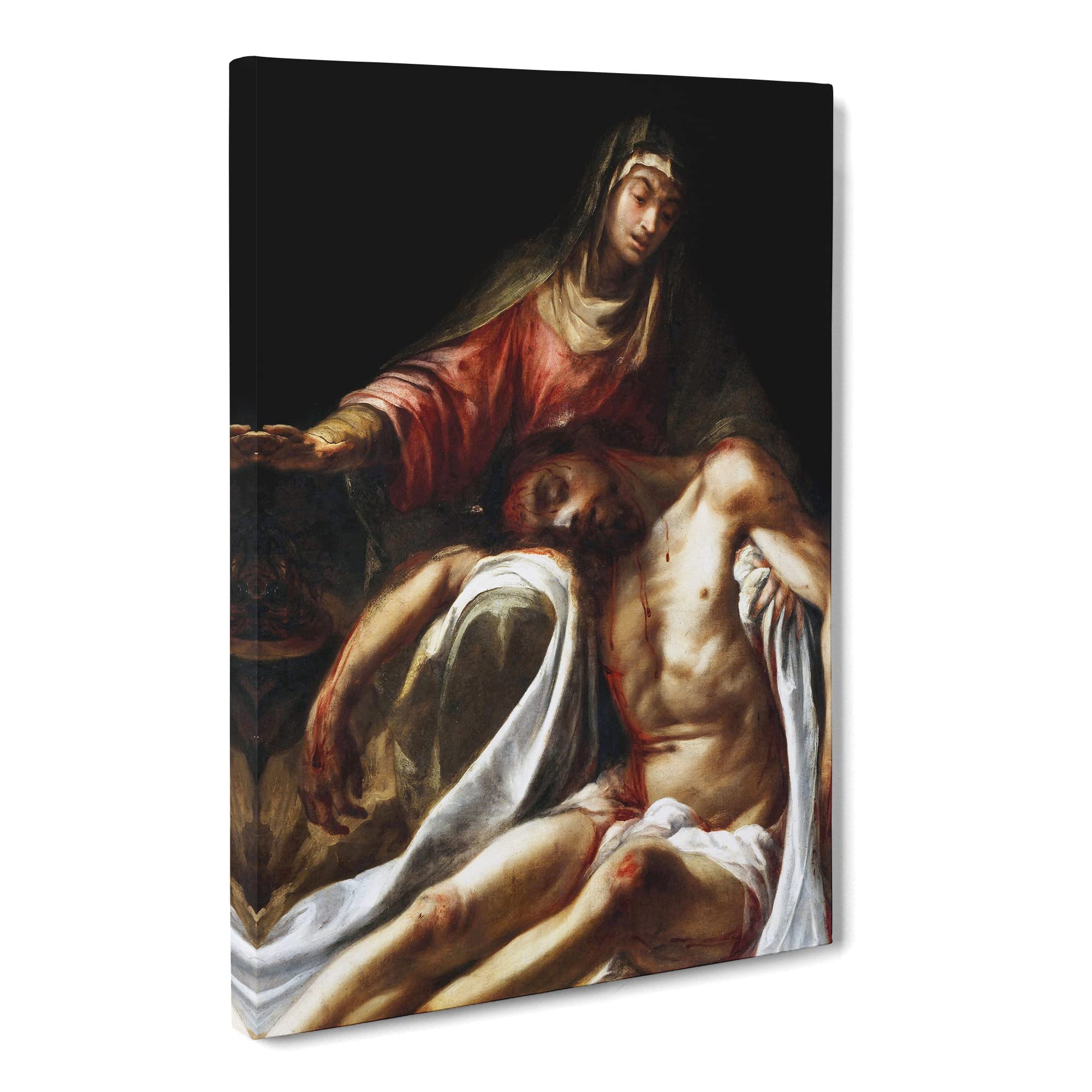 Juan De Valdes Leal Pieta Canvas Print | Gallery Wrapped 30mm Frame Wall Art | 20x14 inches | Ready to Hang | Classic Picture | Living Room Bedroom Lounge Office