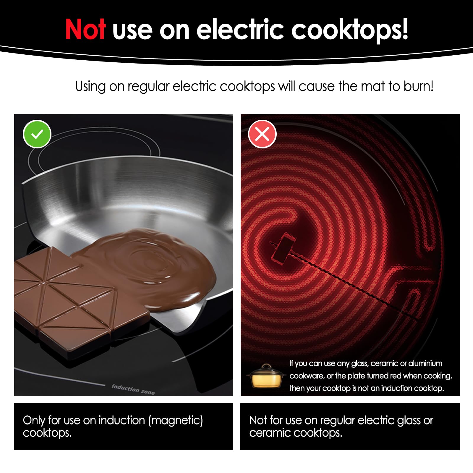 KitchenRaku Induction Cooktop Mat, Temperature Changing Induction (magnetic) Cooktop Cover Protector For Induction Stove, Silicone Mat (20.9X24 inch)