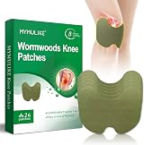 MYMULIKE Knee Pain Patches 26pcs Wormwood Relief Patch Long Lasting
