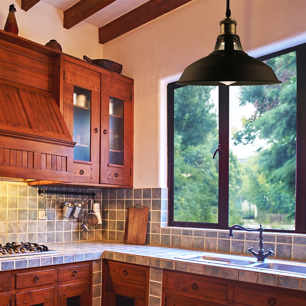 B2ocled 1 Black Ceiling Lights Metal Lamp Shades Industrial Pendant Light Ceiling Lighting Shade 27cm Diameter