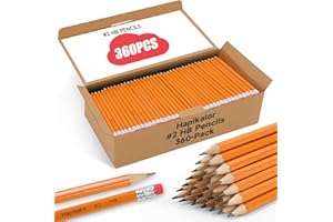Hapikalor 360-Pack Sharpened #2 Yellow Pencils with Erasers, Bulk Pack Graphite Pencils for School Classroom Teacher Supplies, Writing, Drawing and Sketching