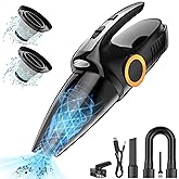 NHOWIN Handheld Vacuum Cordless, 9500PA Portable Handheld Vacuum with LED Light & 2 Filters Powerful Suction Car Vacuum Rechargeable Hand Held Vacuum Cordless for Home Office Kitchen Car Pets