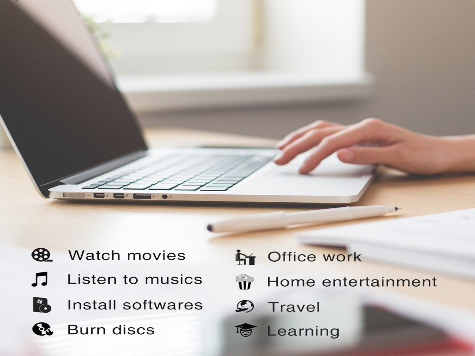 OSGEAR USB 3.0 TYPE C Aluminium Housing Box External Drive 8X DVDRW CDRW Rom Burner Writer Reader Windows PC Mac Super Multi Enclosure Housing Box Caddy Case Software Support