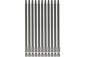 VESTTIO Square Head Screwdriver Bit Set 10PCS SQ2 1/4 Inch Hex Shank 6 Inch/150 mm S2 Steel with Magnetic for Power Screwdriver Drill Impact Driver