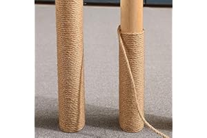 JEPNJPU Nature Hemp Rope,1/4inch Heavy Duty Jute Twine for Cat Tree and Tower, DIY Scratcher Scratching Post Replacement, Pad, Crafts Gardening Hammock Home Decorating(164FT)