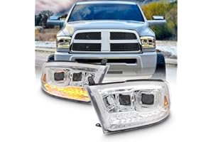 AKKON - [Factory Upgrade] For 09-18 Dodge Ram 1500 2500 3500 Dual Projector LED DRL Headlights With Light bulbs