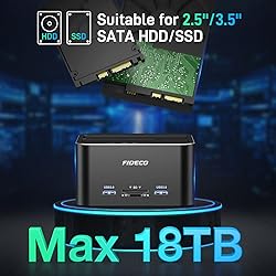 FIDECO Hard Drive Docking Station, USB 3.0 Aluminum