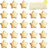 UHOMENY 200Pcs Star Spacer Beads, Star Shape Charm Loose Bead Small Hole Golden Alloy Metal Plated Bead for Jewelry Making Craft with Plastic Box