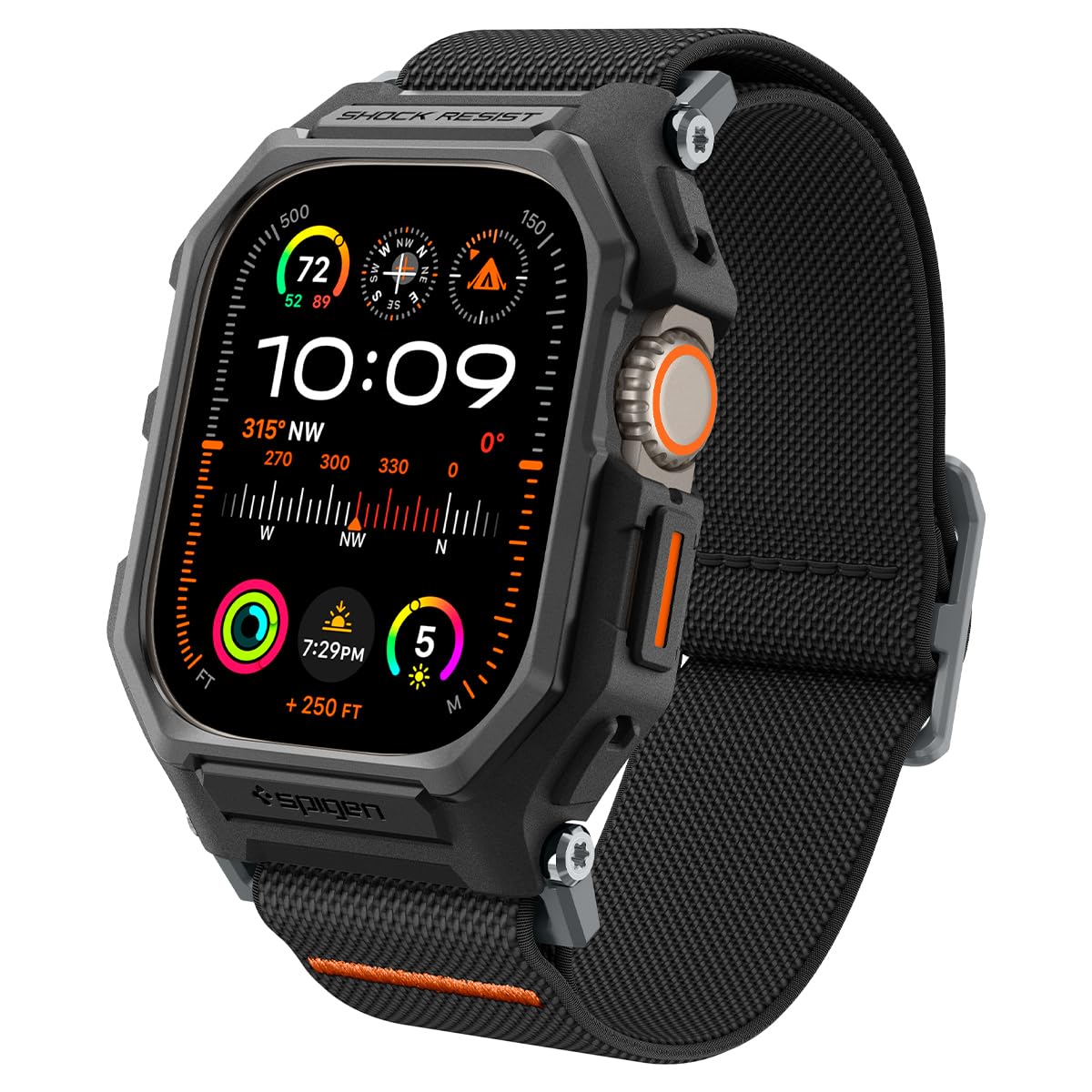 Spigen Lite Fit Pro Case with Strap Band Compatible with Apple Watch Ultra 2 (2023) / Ultra 1 (2022) Case with Band 49mm - Matte Black