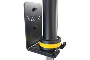VAIIO Single Olympic Barbell Hanger,Garage Gym Bar Wall Rack,Vertical Barbell Mount Rack,Black Powder Coated,Space Saving Commercial or Home Gym Accessory,Holds Under 33mm Bar Size