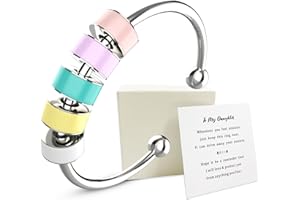 EACHSTYLE 925 Silver Rings, Inspirational Gift for Her, Fidget Ring, Self Love Ring, Anxiety Ring, Wave Ring, Mom Ring, Daughter Ring, Fidget Rings, Birthday Gifts for Women Girls