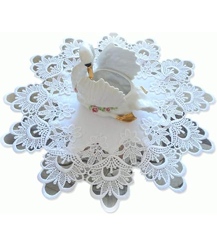 Amazon.com: Lace Dresser Scarf Table Runner White Flower European Doily  36": Home & Kitchen