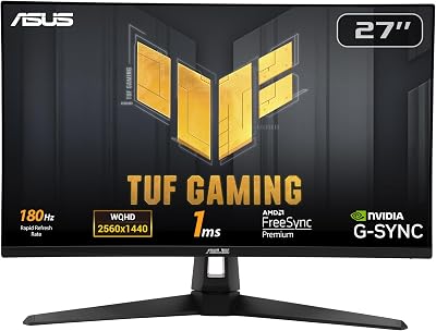 ASUS TUF Gaming VG27AQ3A 27" QHD 180Hz Fast IPS Gaming Monitor ELMB Sync G-Sync
