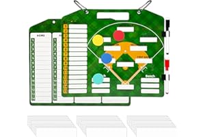 Flunyina Double-Sided Baseball Coaching Clipboard, 56-Piece Magnetic Lineup Board, Tactical Plan Board with Dry Erase Surface