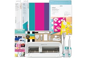 Cricut Joy Xtra Machine with Printable Sticker Paper and Vinyl Sampler Bundle - Ultimate Sticker and Decal Making Kit with Cutting Machine for Beginners -DIY Water Bottle Stickers and Laptop Decals