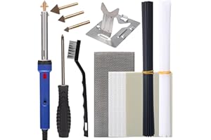 WEP 960-IV Plastic Welder Kit with Power Switch, accessories include 3 Copper Tips, 40 Plastic Rods, 5 Sandpapers, Steel Mesh for Car Bumper, Dashboard, Plastic Fuel Tank Repair