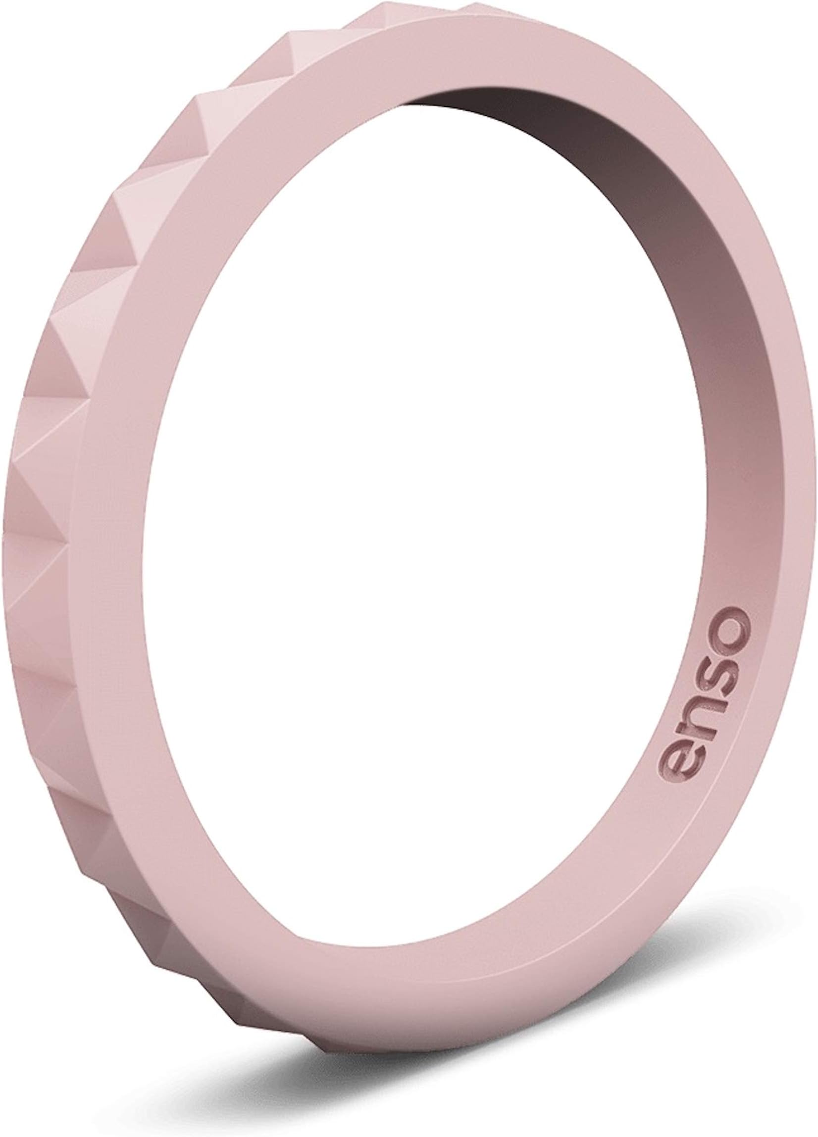 Enso Rings Stackable Pyramid Silicone Wedding Ring – Hypoallergenic Unisex Stackable Wedding Band – Comfortable Minimalist Band – 2.5mm Wide, .8mm Thick