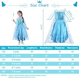 URAQT Princess Dress for Girls Snow Queen Costume with Crown Wand Gloves Wig view 5