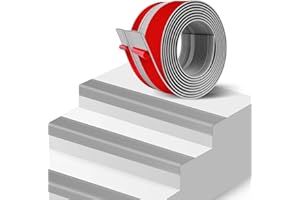Vinyl Nose Molding for Stairs 3 Inch Self Adhesive Rubber Edge Protector Non-Slip Rubber Strips for Stair Use (20 Feet, Grey)