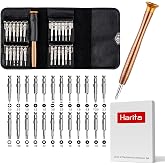 Harita Screwdriver Set Magnetic Precision portable 25 in 1 Small mini Screwdriver with Phillips &amp; slotted Head with Leather Bag for Electronics, Phone, Watch, Toys, Eyeglasses, Computer, Repairing
