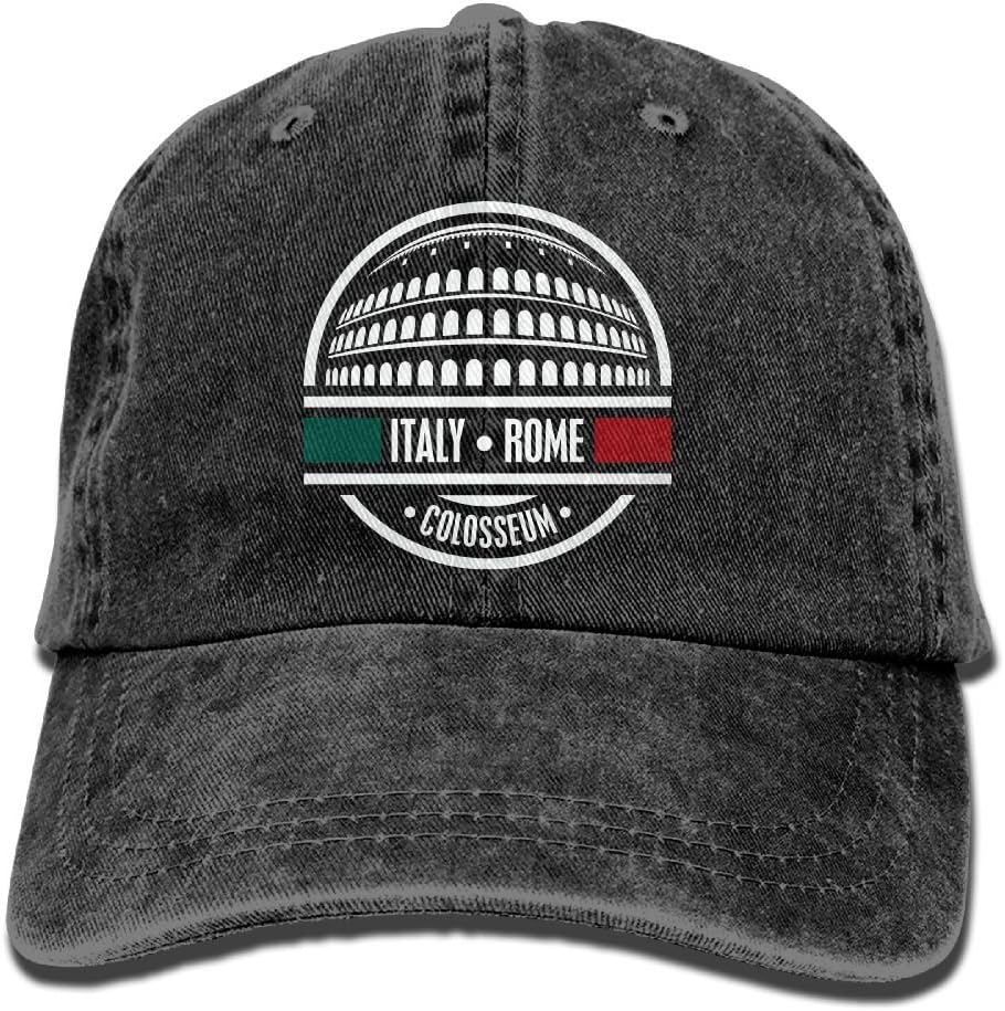 Hhil Swater Unisex Italy Rome Colosseum Adjustable Denim Baseball Caps Cowboy Peaked Hats