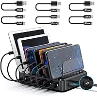PD USB-C Charging Station, COSOOS 81W 6-Port USB Charging Station for Multiple Devices with 3 PD 20W USB-C Charger & 6 Mixed 