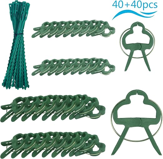 ZERHOK Clip jardín plástico 80pcs Pinza Planta Cadena injerto ...