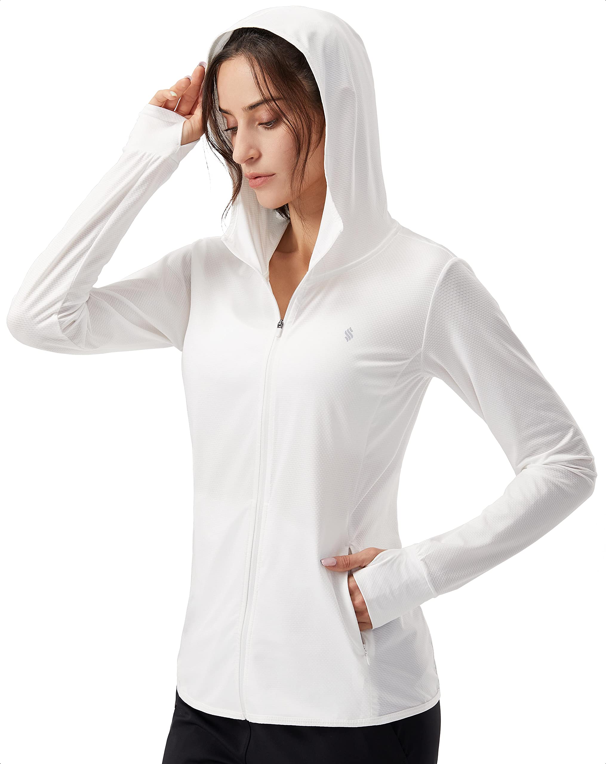Photo 1 of Soothfeel Women's UPF 50+ Sun Protection Hoodie Jacket Lightweight Long Sleeve Sun Shirt for Women with Pocket Hiking Outdoor Size Unknown