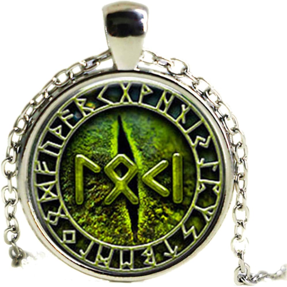 Loki – Snake Eye – Viking Nordic Rune Necklace – Green