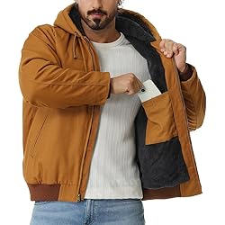 TUAOVA Men's Work Coat Washed Duck Fleece Lined