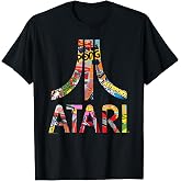 Atari Colorful Logo Collage Vintage Video Game T-Shirt