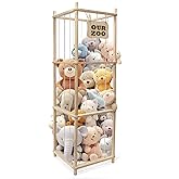 Art3d Stuffed Animal Storage, 54" Wooden Stuffed Animal Organizer & Holder, Space Save Toy Storage Zoo for Toddler Room, Playroom & Bedroom