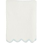 Mud Pie Kids Blue Scallop Chenille Blanket; 34" x 28"