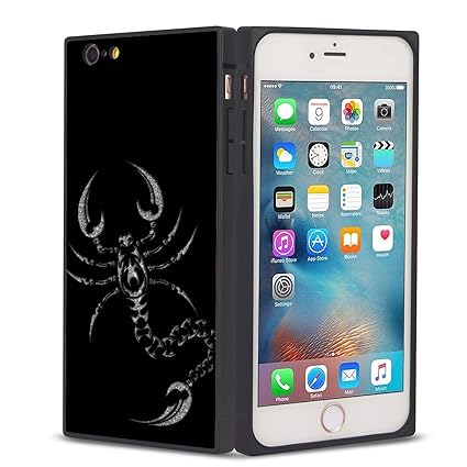 Phone Case Fits For Apple Iphone 8 7 Black Scorpion Silver Wallpaper