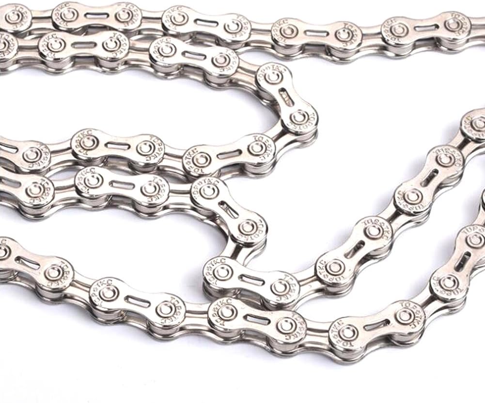 ODIER Hollow Link Bike Chain 9 10 Speed Bicycle Chains for Shimano Sram Driven Shift System Light Weight 250g Smooth Shift (Silver)