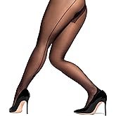 sofsy Vintage-Style 20 Den Sheer Backseam Tights for Women [Made in Italy] High Waist Pantyhose Stocking with Cuban Heel