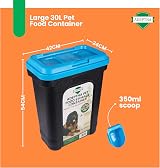 ADEPTNA Large 30L Pet Food Storage Container with Airtight Seal Blue Lid view 2