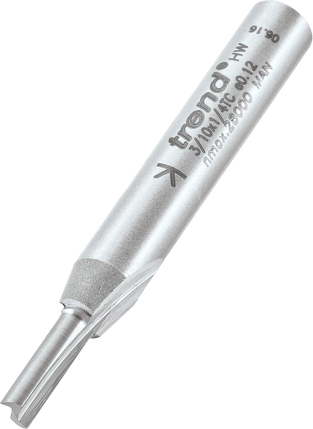 Trend Professional Straight Two Flute Router Cutter, 1/4 Inch Shank, 3.2mm Cut Diameter, 11mm Cut Length