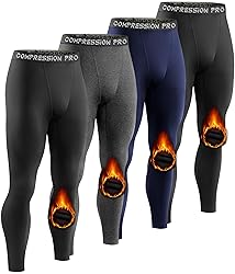 Dalavch 4 Pack Men Thermal Compression Pants,Fleece