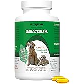 Nutramax Welactin Canine Softgels, Omega 3 Supplement for Dogs of all Sizes, Softgels, 120 Count