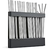 Sylvoretta Magnetic Straw Holder & Dispenser for Cabinet Door - Solid Carbon Steel Straw Organizer for Fridge - Adhesive Storage Box (Not Plastic) - Hygienic Drying Rack - Matte Black