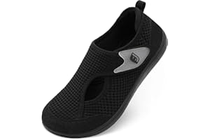 JOINFREE Mens Walking Shoes Wide Fit Adjustable Diabetic Comfort Shoes Barefoot Zero-Drop Non-Slip Sneakers for Swollen Sensi